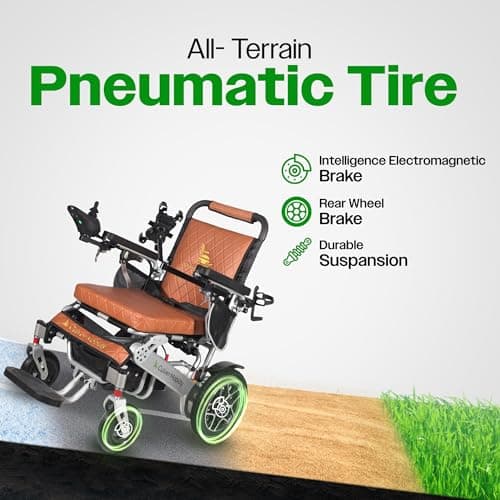 Culver Mobility Wolf Folding Lightweight Heavy Duty Electric Wheelchair, 330 lbs Capacity, 500W Motor, 13 Miles Range – Includes Free Travel Bag, Cup Holder, and Phone Holder 5