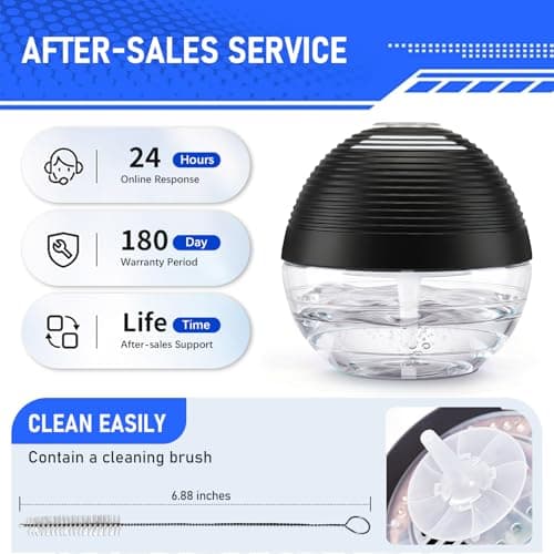 ap airpleasure Water-Based Purifier Air Washer, Air Revitalizer & Freshener, Air Fresher with 6 Colorful lights for Rooms (Black) 10