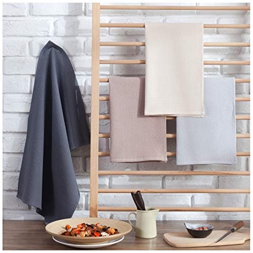 PY HOME & SPORTS Dish Towels Set, 100% Cotton Waffle Weave Kitchen Towels 4 Pieces, Super Absorbent Kitchen Hand Dish Cloths for Drying and Cleaning (17 x 25 Inches, Set of 4) 5