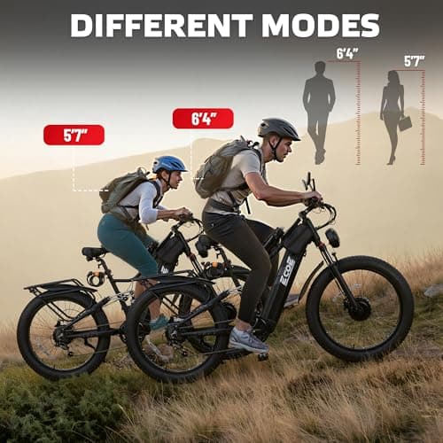 EcoE 6000W Dual Motor Electric Bike for Adults 52MPH with Charge Voltage 63V, 26x4 Fat Tire All Terrain Ebikes, Full Suspension E Bike, SHM 7-Speed Gear Electric Bicycle 63V-z-1 7