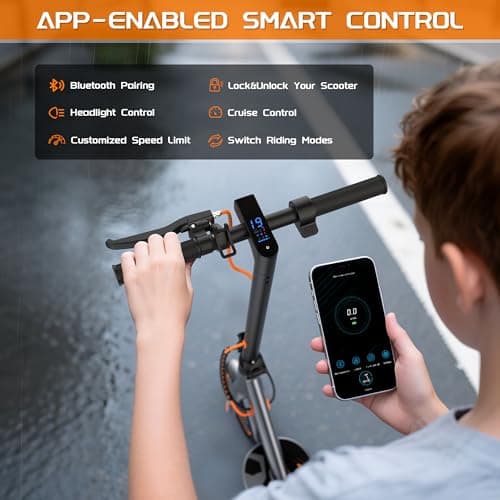 MAXSHOT Electric Scooter Adults & Big Kids, Top Speed 9/16/19/22MPH, 10/12/16/21/50Miles Range, 6.5"/8.5"/14" Tires Folding Commuter Escooter with Dual Suspension for Commuting, APP Control 7