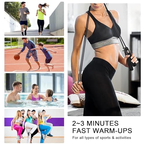 2-in-1 Weighted Jump Rope with Counter - Corded & Cordless Skipping Rope with LCD Display, Adjustable Length Steel Ball Bearings Jumping Rope for Adults Fitness, Home Gym Workout 9