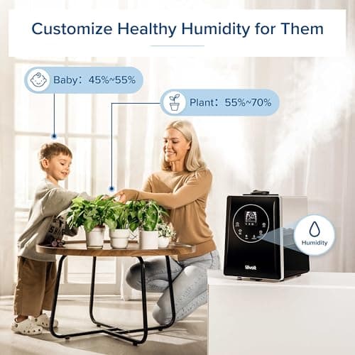 LEVOIT LV600HH 6L Warm and Cool Mist Ultrasonic Humidifier, Rapid Humidification for Bedroom Large Room, Essential Oil Diffuser, Humidity Setting with Built-in Sensor, Auto Mode, Timer, Remote Control 6