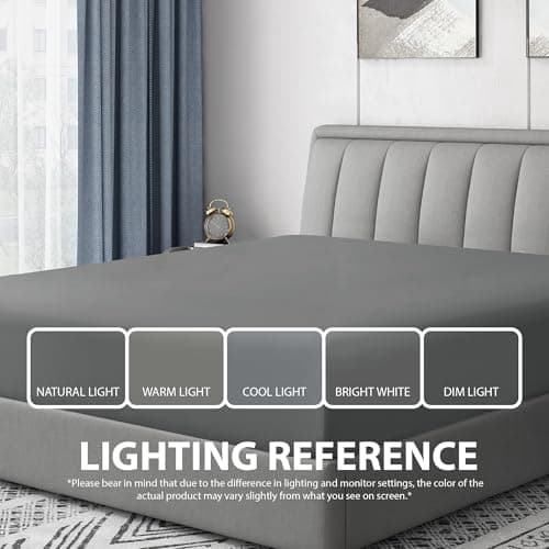 Cathay Home Luxury Wrinkle And Fade Resistant Double Brushed Ultra Soft Microfiber 14-inch Standard Pocket Single Fitted Sheet, Gray, Full 5