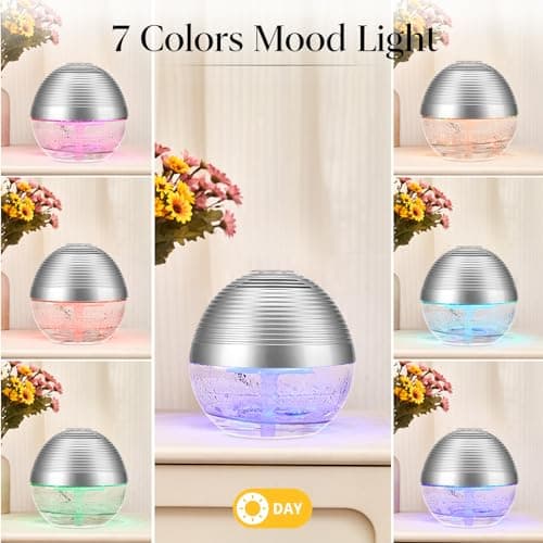 ap airpleasure Water-Based Purifier Air Washer, Air Revitalizer & Freshener, Air Fresher with 6 Colorful lights for Rooms (Silver) 13