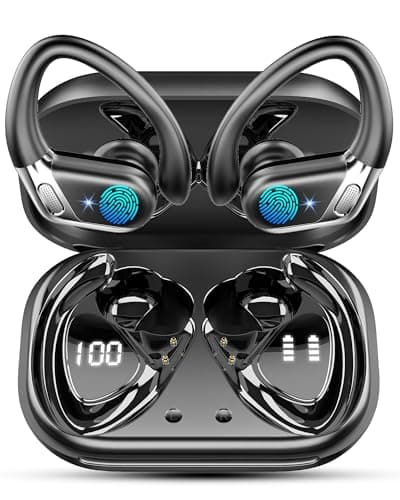 Wireless Earbuds, Bluetooth 5.4 headphones Sport with ENC Noise Cancelling Mic, 50 Playback Over-Ear Buds Deep Bass, Earphones with Earhooks, IP7 Waterproof Fitness Headset for Gym Running Workout
