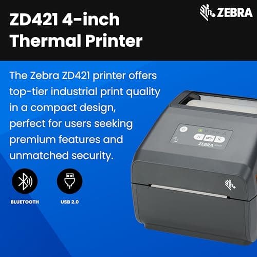 Zebra ZD421 Direct Thermal Label USB Printer 203 DPI ZD4A042-D01M00EZ 2