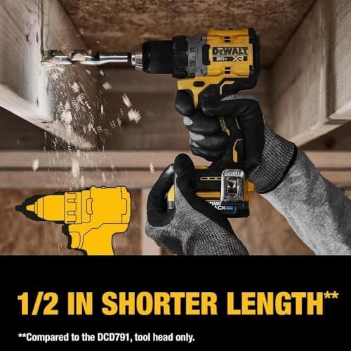 DEWALT 20V MAX XR Cordless Drill/Driver Kit, Brushless, Compact, with 2 Batteries and Charger (DCD800D2) 5