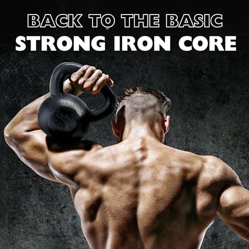 Yes4All Kettlebell Sets - 5, 10, 15 & 20 LB Cast Iron Strength Training Kettlebells, Wide Handles & Flat Bottom for Push Ups, Swings, Squats & Full Body Workout at Home or Gym 5