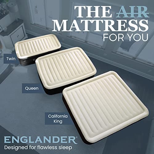 Englander Twin Air Mattress - Double High, 300 LB Capacity Luxury Camping Mattress with Built-in Pump, Waterproof and Microfiber 8