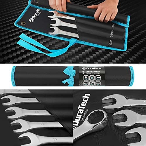 DURATECH Long Pattern Combination Wrench Set, Metric, 5-Piece, 23-30mm, 12 Point, CR-V Steel, with Pouch 7