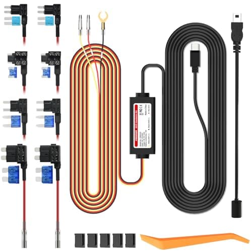 PRUVEEO Smart Acc Hardwire Kit for Dash Cam, Enables Parking Mode Monitor, Converts 12V-30V to 5V/3A, Low Voltage Protection, LED Indicator, Applicable to D90-4CH…