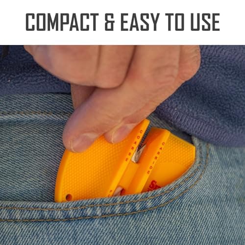 Smith's CCKS 2-Step Knife Sharpener - Yellow - 2-Step Preset Coarse & Fine Slots - Outdoor Handheld Knife Sharpener - Fishing, Hunting, Fillet, Pocket Knives - Compact Plastic Portable Keychain Tool 8