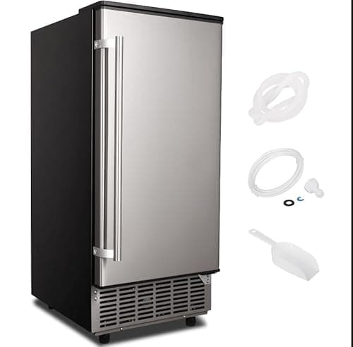 ADT Under Counter Ice Maker 80lbs/ 24H Daily Built-in Ice Machine with Drain Pump 24H Timer Self-Cleaning, Freestanding Ice Cube Machine for Commercial and Home Use