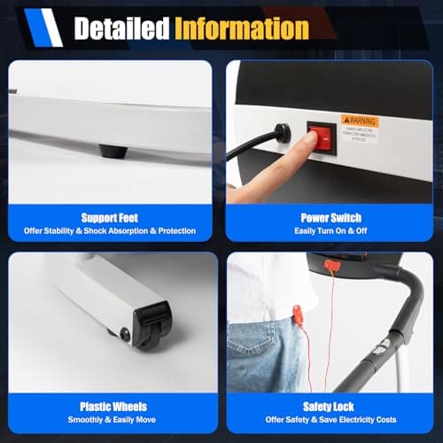 PIAOCAIYIN Treadmills for Seniors, Exercise Treadmill w/LCD Display Screen, Walking Machine for Home, Recovery Fitness Exercise Machine w/PVC Running Belt, 220lbs Capacity, Adjustable Speed 8