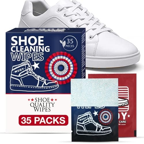 Shoe Cleaner Sneaker Cleaner Wipes 35 Packs Suede Leather Tennis Quick Cleaning Disposable Travel Portable Removes Dirt, Stains