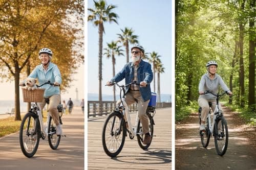 ANCHEER Electric Bike for Adults, 48V 500Wh EBike, UP to 60 Miles, Removable Battery, Fast-Charge, 26" Commuter Electric Bicycles, 7-Speed, LCD Digital Display, Suspension Fork, Cruise Control, UL2849 10