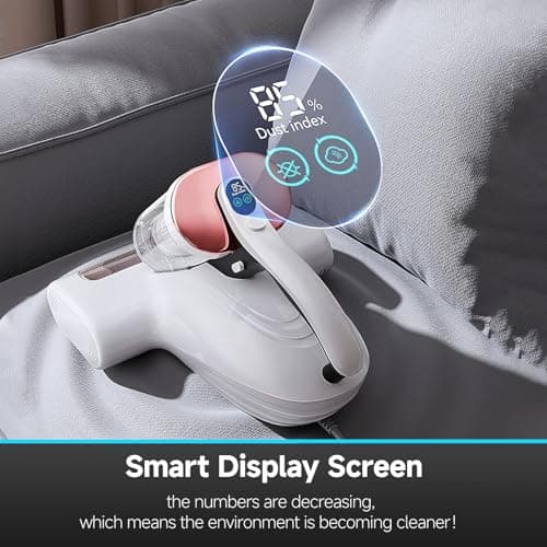 uwant Mattress Vacuum Cleaner, 16Kpa 450W Bed Vacuum Cleaner with 253.7nm UV-C Light, 149°F Heat, 36000 RPM/Min Tapping，HEPA Filter & Ultrasonic, Handheld Vacuums for Bed, Sofa, Couch, Crib 6