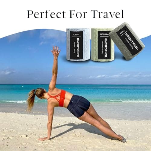 HIMESPORNER Wide Fabric Resistance Bands for Working Out, 3 Level Non-Slip Exercise Booty Bands for Women & Men Leg and Glutes with Hair Ties and Tape Measure - for Home Gym Workout, Yoga, Pilates 8