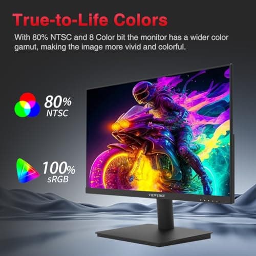 Viewedge Gaming Monitor 24 Inch 1080p 180Hz, VA 1ms FHD PC Computer Monitor with 100% sRGB, Bluelight Filter, 2 HDMI & 1 DP Port, Support Freesync and Wall Mounted 5
