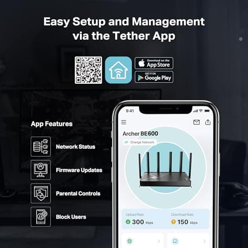 TP-Link Tri-Band BE9700 WiFi 7 Router (Archer BE600) – 10G Port, 2.5G Port, 3× 2.5G LAN, 320MHz Channel, Covers up to 2,600 sq. ft., 120 Devices, VPN, HomeShield Security 7
