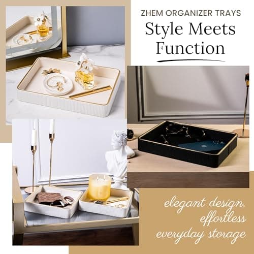 Perfume Tray Valet Tray Night Stand Bedside Organizer| Perfume Organizer Catchall| Perfume Trays for Dresser Vanity Tray for Dresser Countertop| Perfume Holder| Nightstand Organizer Women 6