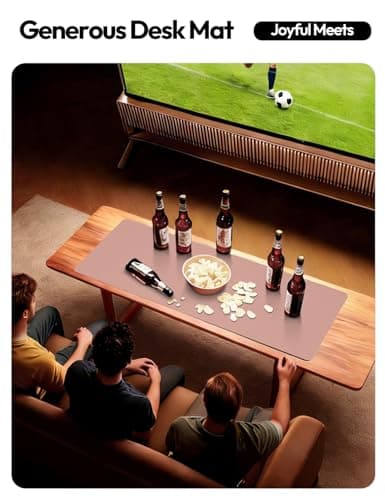 YSAGi Leather Desk Protector, Office Mat, Large Mouse Mat, Non-Slip PU Leather Blotter, Laptop Desk Pad, Waterproof Writing Pad for Office and Home (Pale Mauve, 23.6" x 13.8") 7