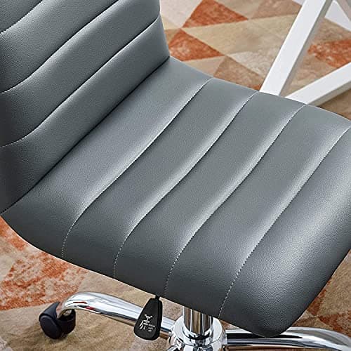Modway Ripple Ribbed Armless Mid Back Swivel Computer Desk Office Chair In Gray 10