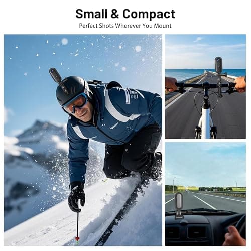 4K Mini WiFi Action Camera 128GB Thumb POV Portable Body Cam Wearable Video Recorder with IPX7 Waterproof Underwater Camcorder, Helmet Mount, Magnetic Sport DV for Bike Cycling, Pet, Vlogging(Black) 5