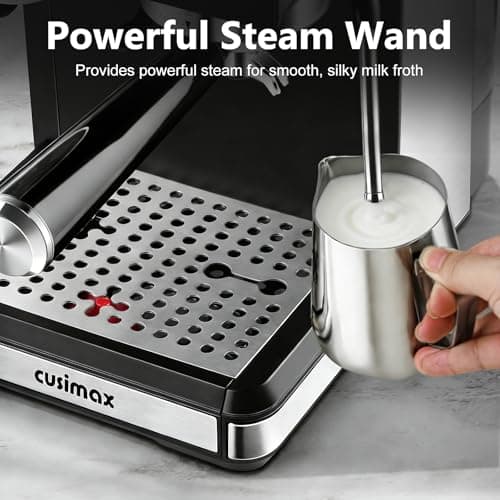 CUSIMAX Espresso Machine with Grinder, 20 Bar Professional Expresso Coffee Machines with Milk Frother Steam Wand, Espresso Maker with 60oz Removable Water Tank, Cappuccino & Latte Machine for Home 6