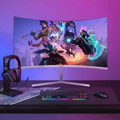 Gawfolk 27 Inch PC Computer Screen,1800R Curved Gaming 280Hz Monitors, FHD 1080p 1ms, Freesync, 98% sRGB,178 ° Angle View HDMI2.0、DisplayPort, Compatible with Wall-Mounted 100 * 100MM-White 7