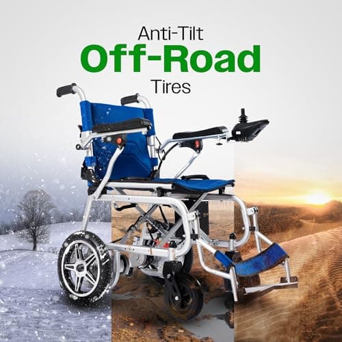 Culver Artemis Pro Lightweight Foldable Electric Wheelchairs for Seniors - 2x250W Motor Power Wheelchair - Long Range Travel/User Friendly Electric Wheelchairs for Seniors (Blue) 4