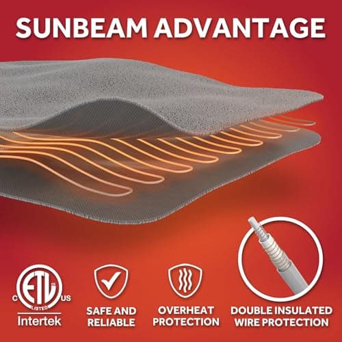 Sunbeam Royal Ultra Fleece Heated Electric Blanket Queen Size, 90" x 84", 12 Heat Settings, 12-Hour Selectable Auto Shut-Off, Fast Heating, Machine Washable, Warm and Cozy, Pebble 6
