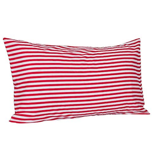 rockcloud Pillow Case Set 400 Thread Count 100% Cotton Standard Size 2pc, Red Stripe 6