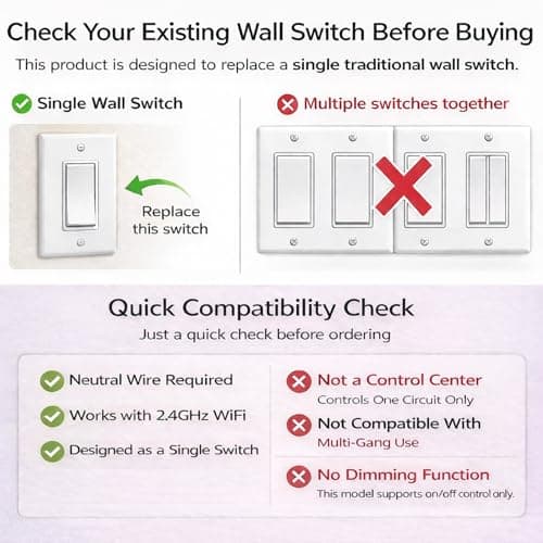 LANBON Smart Light Switch,1/2/3 Gang,3 Way for Whole House, LCD Magic Panel by WiFi Mesh Never be Offline, 2.4G Wi-Fi Smart Switch Compatible with Alexa&Google Home, Neutral Wire Required,L8-HS-White 6