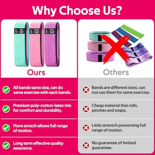 WALITO Resistance Bands for Working Out, Fabric Exercise Bands for Legs and Butt, Workout Bands for Women and Men, Booty Band for Yoga Starter Set, Pilates, Rehab, Fitness and Home Workout 6