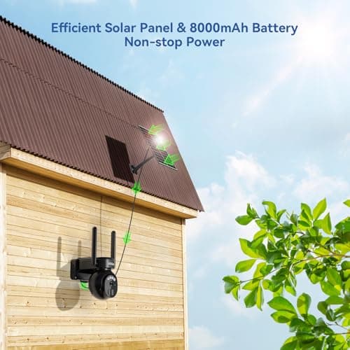 Xega 4G LTE Security Camera No WiFi with SIM Card 2K Super HD Solar Powered Wireless Outdoor 4G Security Camera PIR Motion Sensor Night Vision 2 Way Talk 【Built in SIM Card】 7