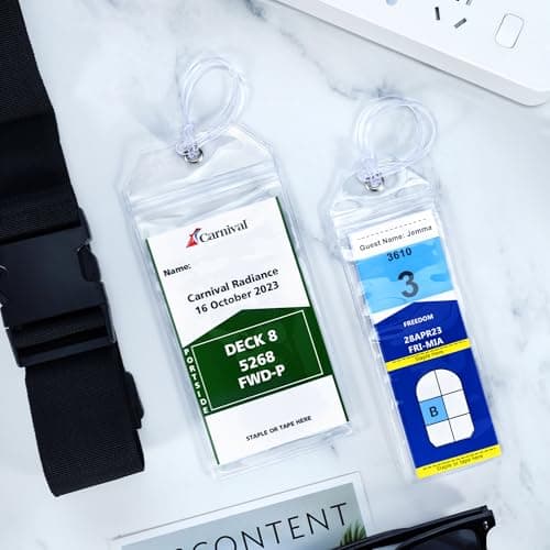 8 Pack Cruise Luggage Tag Holder, Cruise Essentials 2026 for NCL, Princess, Carnival, Royal Caribbean and Celebrity Cruise Luggage Tags for Travel Essentials by SEAVILIA 9