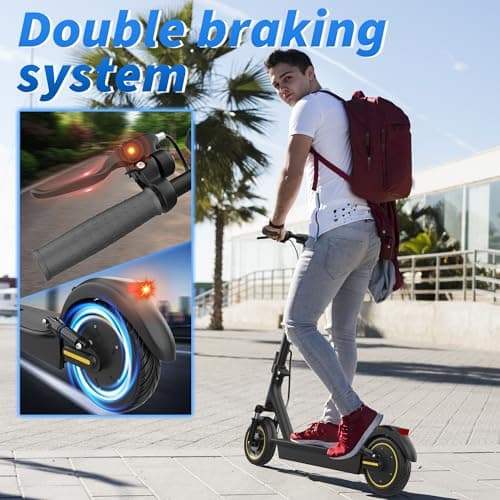 VOLPAM Electric Scooter, Max Speed 19/21MPH, Up to 23-28 Miles Range, 500W/350WMotor Adult E-Scooter, Foldable Scooter with Dual Braking, Smart APP 7