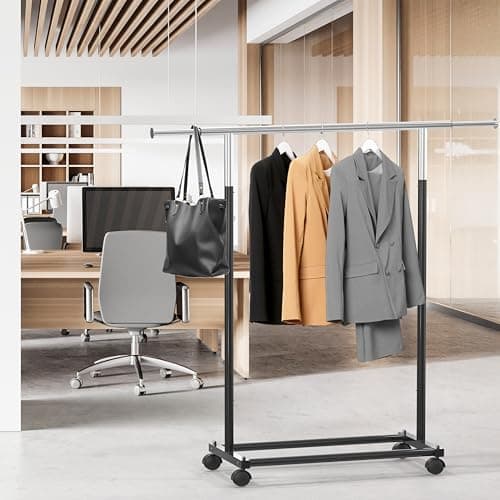 Simple Houseware Standard Rod Garment Rack, Black 5