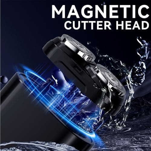 ENCHEN Mini Electric Shaver for Men, Portable Magnetic Dual-Head Rotary Pocket Electric Razor for Face, IPX7 Waterproof Wet & Dry, USB-C Rechargeable for Home, Car, Travel, K8,Black 7
