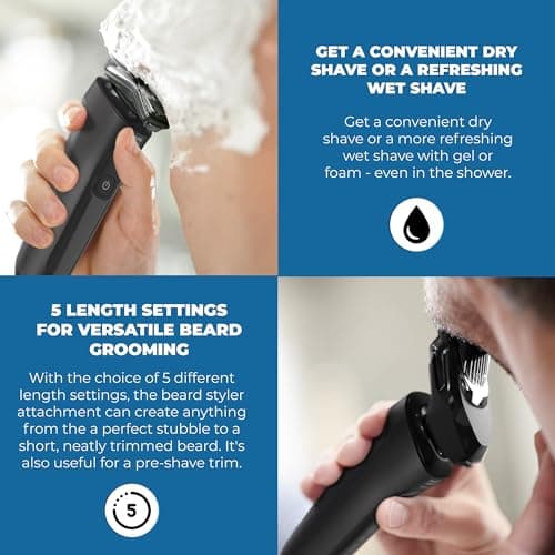 Philips Electric Shavers for Men, Rechargeable Wet/Dry Electric Shaver with SenseIQ Technology, Cordless Electric Razors for Men with Pop-up Trimmer, Travel Case 7