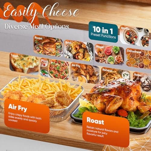 Nuwave Bravo Pro Smart 21QT Toaster Oven Air Fryer Combo, Convection Oven Countertop, 10 functions all in 1, with even & quick crisp technology, 50-450°F, 1800W, Mint Green 6