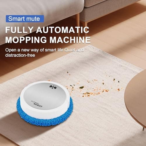 Robot Vacuum and Mop, Floor Mopping Machine, 4000PA Suction, Vacuum Robot mop Advanced Obstacle Avoidance, Aspiradora Robot Slim Design, Hard Floor（White） 6