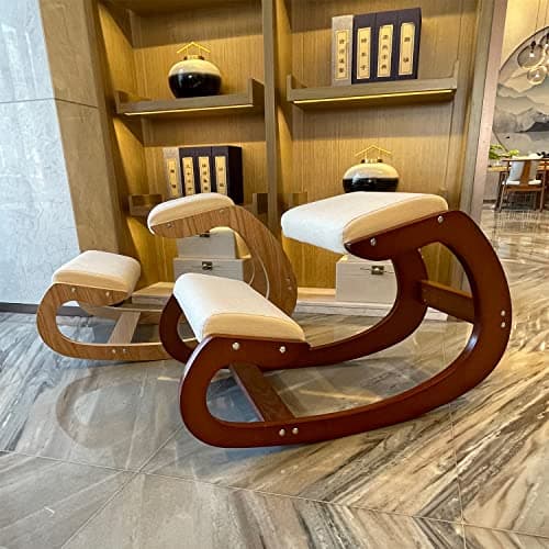 Ergonomic Kneeling Chair Birch Computer Stool Relax Your Knees with Sponge Cushion, Easy to Assemble Improve Sitting Posture for Home Office (Walnut) 9