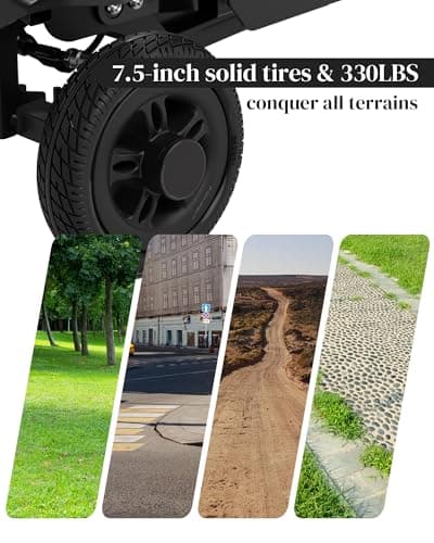 Ecomobi MS02-F 15-30Miles 4 Wheels Foldable Mobility Scooter for Adults&Seniors, 46Lbs Lightweight & 350W Powered Electric Folding Wheelchair, Removable Battery Compact & Convenient for Travel 6