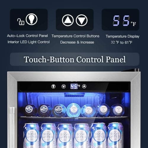 Antarctic Star Beverage Refrigerator Cooler - 145 Can Mini Fridge Glass Door for Soda Beer or Wine, Clear Front Door for Home Office or Bar, 4.4Cu.Ft 6