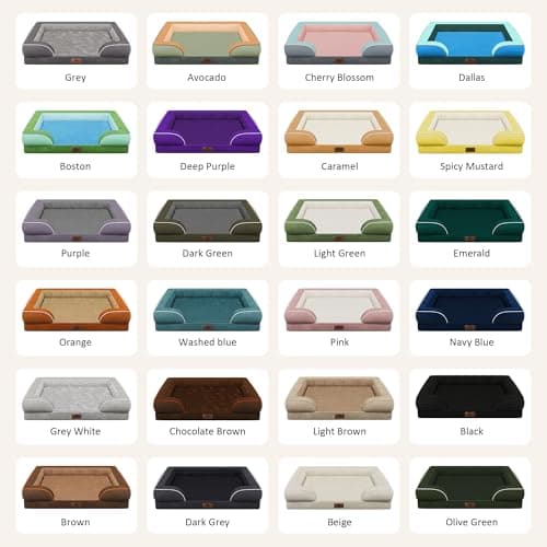 Comfort Expression Orthopedic Dog Bed for Extra Large Dogs 42x30 Inch, Waterproof Egg Crate Foam XL Pet Bed with Removable Bolsters, Dog Couch with Washable Cover & Non-Slip Bottom, Grey 2