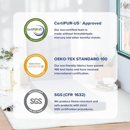 Olee Sleep Tri-Folding Memory Foam Mattress Topper, 4 Inch Gel Folding Mattress for Camping, Foldable Guest Bed, Washable Cover, CertiPUR-US Certified, Soft, Grey, Single Size 9