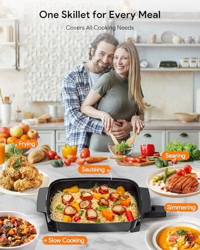 Nuwave Medley XL Digital Electric Skillet, Family Size Griddle w/Glass Lid, 2025 New & Improved Precision Heating, 100°-425°F, PFAS Free G11 Nonstick Ceramic Coating, Portable Hot Plate, 7qt Capacity 6